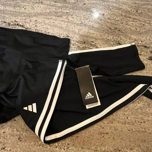NWT Adidas Girls medium 10/12 AEROREADY® Long Tights - Picture 6 of 7